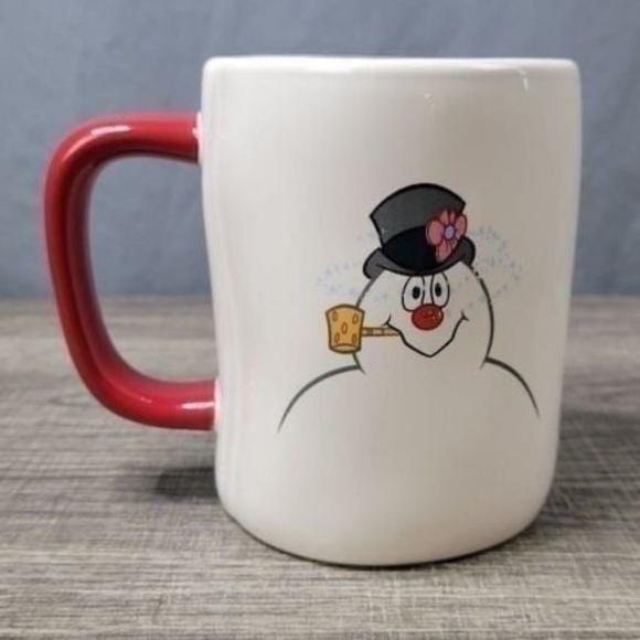 NEW! Rae Dunn Frosty the Snowman Mug Winter 24oz Ceramic Artisan Red RARE HTF - Picture 1 of 7